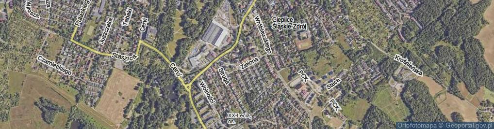 Zdjęcie satelitarne Zielona ul.